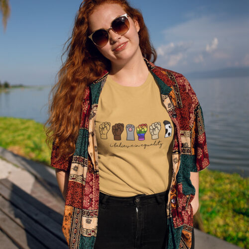 I Believe in Equality Tee Women's Size Coloured Thumbnail
