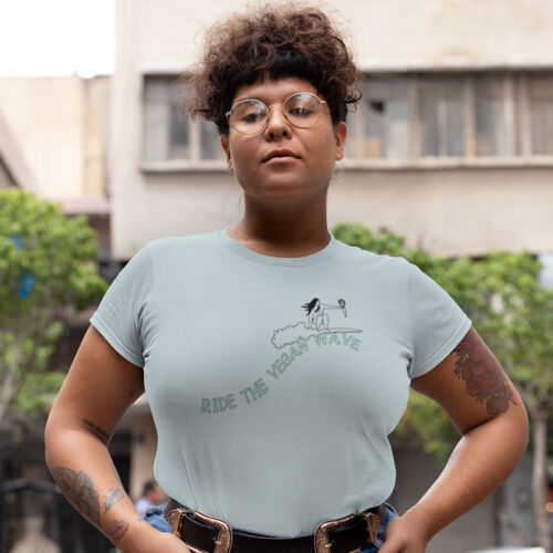 Ride The Vegan Wave Women's Size Tee Coloured Thumbnail