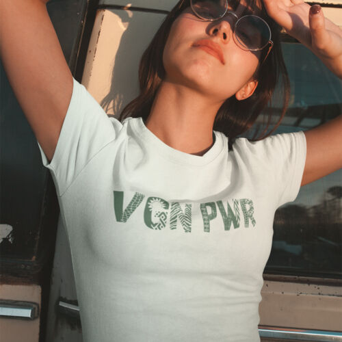 VGNPWR Green Logo Women's Size Tee White Thumbnail