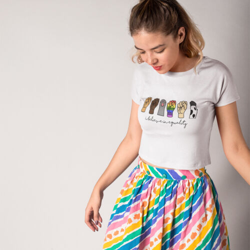 I Believe in Equality Tee Crop White Thumbnail