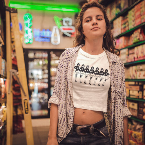 Go Vegan Show Girls Tee Crop White Thumbnail