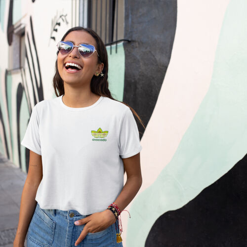 Avocado Small  Logo Crop Tee White Thumbnail
