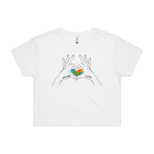 Vegan Love Crop Tee White Thumbnail
