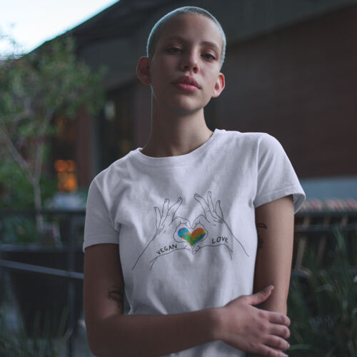 Vegan Love Women's Tee White Thumbnail