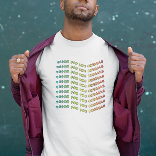 Vegan For the Animals Men's Tee White Thumbnail