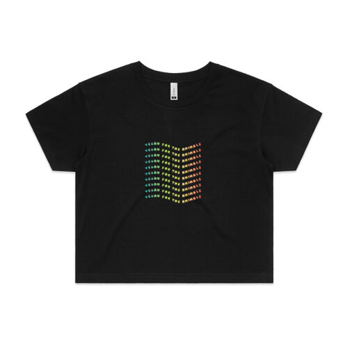Vegan For the Animal Crop Tee Coloured Thumbnail